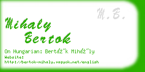 mihaly bertok business card