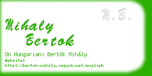 mihaly bertok business card
